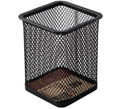 Стакан металлический DELI для пишущих принадлежностей, квадратный, черный