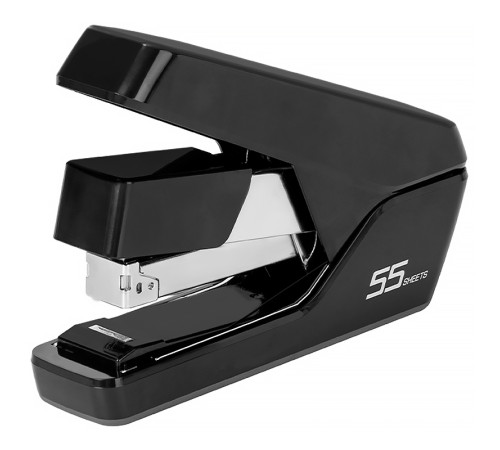 Степлер DELI до 55 листов, пластиковый корпус, облегченное нажатие (скобы №24/6, 26/6, 24/8), черный