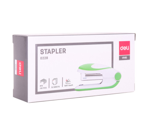 Степлер DELI, пластиковый корпус, до 15 листов, ассорти