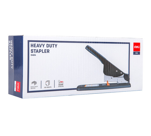 Степлер металлический DELI до 120 листов (скобы 23/6 - 23/17), черный