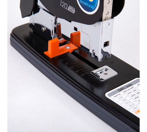 Степлер металлический DELI до 120 листов (скобы 23/6 - 23/17), черный