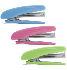 Степлер "8209S", пластиковый корпус, до 15 листов, ассорти