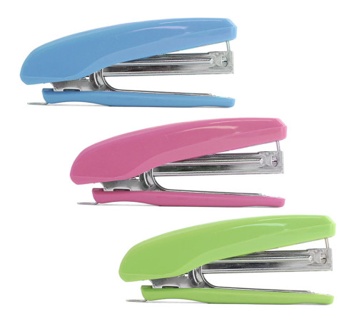 Степлер "8209S", пластиковый корпус, до 15 листов, ассорти