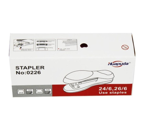 Степлер "8225" до 20 листов, пластиковый корпус, ассорти