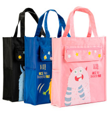 Сумка-шоппер DELI "Монстрики", 1 отделение, 330 x 185 x 125 мм, полиэстер, ассорти