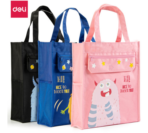 Сумка-шоппер DELI "Монстрики", 1 отделение, 330 x 185 x 125 мм, полиэстер, ассорти