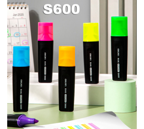 Текстовыделитель DELI "S600" 1-5 мм, розовый