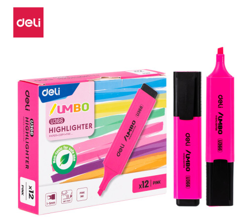 Текстовыделитель DELI "U366" 1-5 мм, розовый