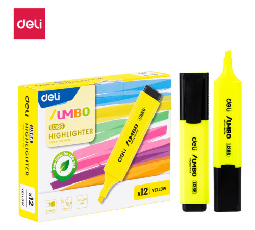 Текстовыделитель DELI "U366" 1-5 мм, желтый