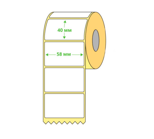 Термоэтикетки 58 х 40 мм (600шт/рул)