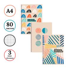 Тетрадь общая BG "Creative solutions", А4, 80 листов в клетку, на спирали
