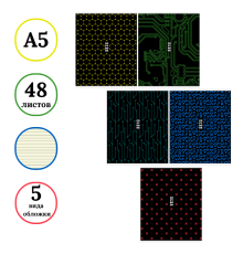 Тетрадь общая BG "Фрагменты", А5, 48 листов в линейку, на скрепке