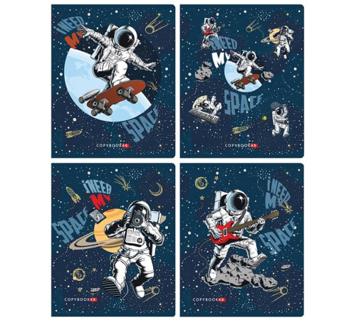 Тетрадь общая BG "Космонавт", А5, 48 листов в клетку, на скрепке