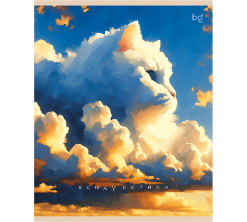 Тетрадь общая BG "Котики", А5, 48 листов в клетку, на скрепке