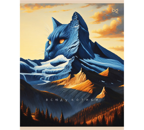 Тетрадь общая BG "Котики", А5, 48 листов в клетку, на скрепке