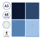 Тетрадь общая BG "Monocolor. Blue", А5, 48 листов в клетку, soft-touch ламинация,на скрепке