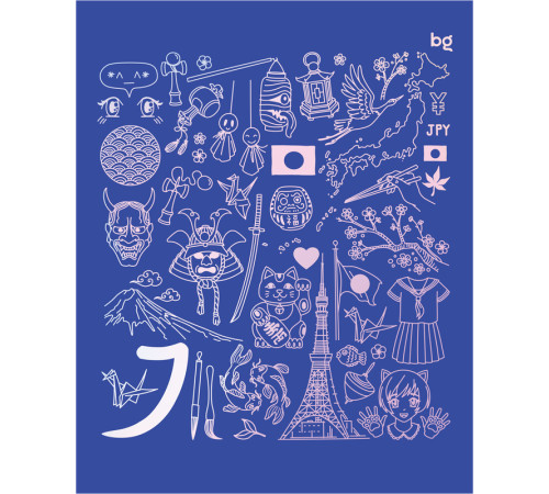 Тетрадь общая BG "Синий цвет", А5, 48 листов в клетку, суперэконом на скрепке