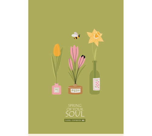 Тетрадь общая BG "Весна", А4, 80 листов в клетку, на скрепке