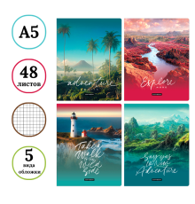 Тетрадь общая BG "Жажда странствий", А5, 48 листов в клетку, на скрепке