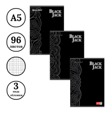 Тетрадь общая BRAUERG "Блэк Джэк", А4, 96 листов в клетку, выборачный лак, на скрепке