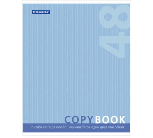 Тетрадь общая BRAUERG "Один цвет", А5, 48 листов в клетку, на скрепке