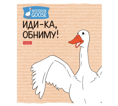 Тетрадь общая Hatber "Гусь веселюсь", А5, 48 листов в клетку, картон, на скрепке, ассорти