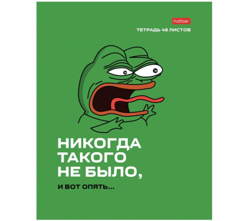 Тетрадь общая Hatber "Лягушонок Пепе", А5, 48 листов в клетку, картон, на скрепке, ассорти