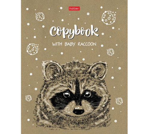 Тетрадь общая Hatber "Милые зверьки", А5, 48 листов в клетку, крафт-картон, на скрепке, ассорти