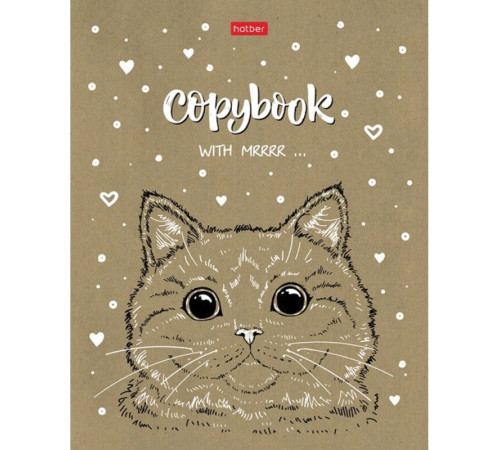 Тетрадь общая Hatber "Милые зверьки", А5, 48 листов в клетку, крафт-картон, на скрепке, ассорти