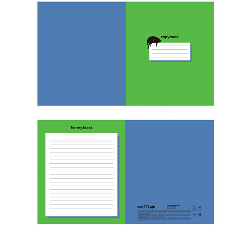 Тетрадь общая MESHU "Сhatty cat", А5, 48 листов в клетку, матовая ламинация, выб. лак, на скрепке