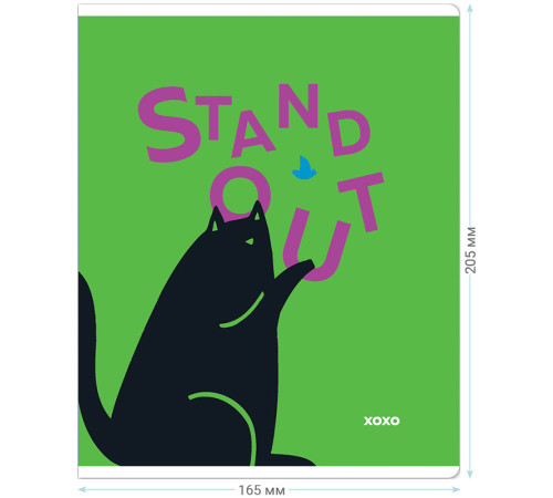 Тетрадь общая MESHU "Сhatty cat", А5, 48 листов в клетку, матовая ламинация, выб. лак, на скрепке