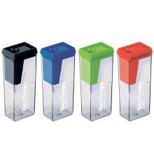 Точилка Berlingo "Classic Pro" пластиковая 1 отверстие, сконтейнером, ассорти