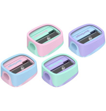 Точилка Berlingo "Haze" пластиковая 1 отверстие, ассорти