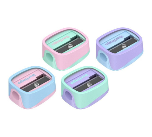 Точилка Berlingo "Haze" пластиковая 1 отверстие, ассорти