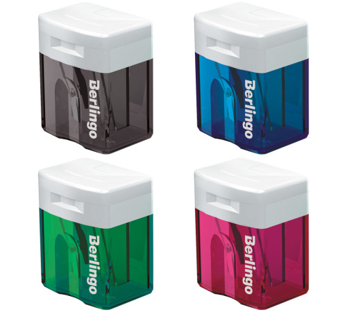 Точилка Berlingo "Perfect", 1 отверстие, с контейнером,  ассорти