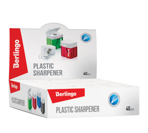Точилка Berlingo "Perfect", 1 отверстие, с контейнером,  ассорти