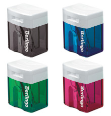 Точилка Berlingo "Perfect", 1 отверстие, с контейнером,  ассорти