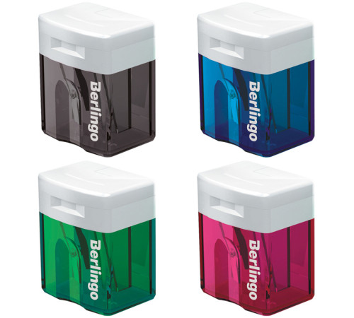 Точилка Berlingo "Perfect", 1 отверстие, с контейнером,  ассорти