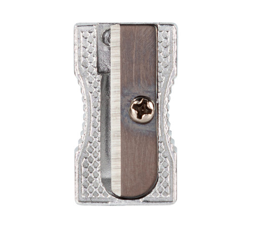 Точилка DELI, 1 лезвие, металлическая, скошенный корпус