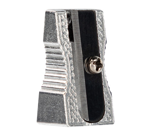 Точилка DELI, 1 лезвие, металлическая, скошенный корпус