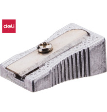 Точилка DELI, 1 лезвие, металлическая, скошенный корпус