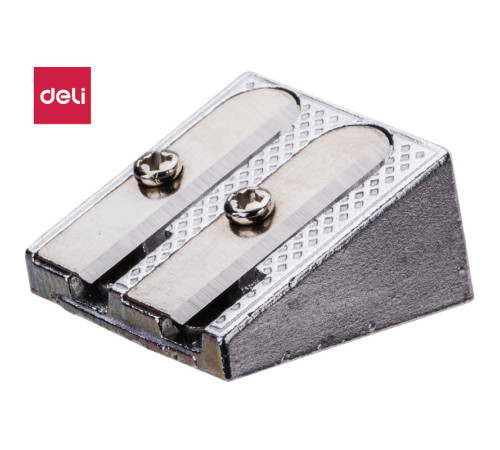 Точилка DELI, 2 лезвия, металлическая