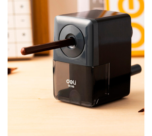 Точилка DELI механическая, с контейнером, экстра-острое лезвие