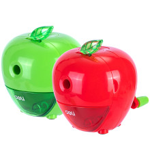 Точилка DELI механическая, с контейнером, яблоко, ассорти 