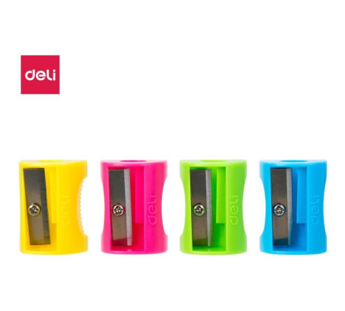 Точилка DELI пластмассовая, 1 лезвие, ассорти