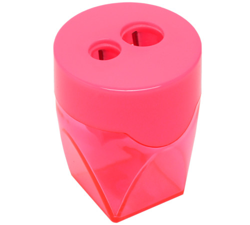 Точилка DELI пластмассовая, 2 отверстия, с контейнером