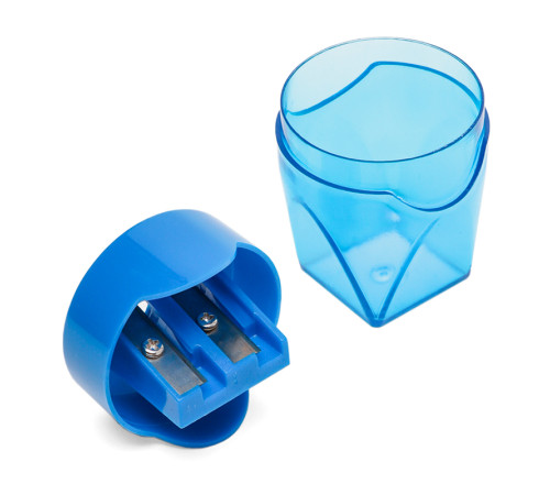 Точилка DELI пластмассовая, 2 отверстия, с контейнером