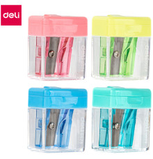 Точилка DELI пластмассовая, с прозрачным контейнером