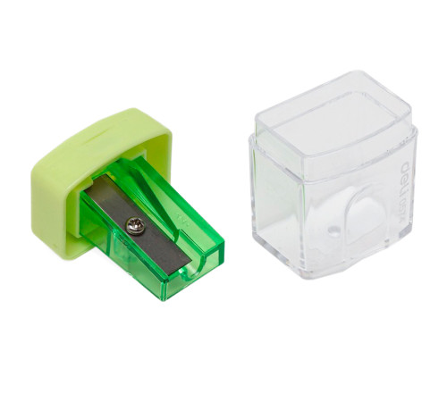 Точилка DELI пластмассовая, с прозрачным контейнером