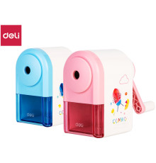 Точилка DELI "Comiko" механическая, с контейнером, ассорти 